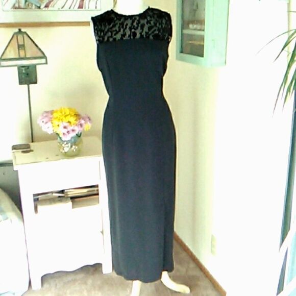 Pat Argenti  Evening Wear Vintage Black Dress - Picture 1 of 9